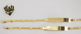 (1-0585) Gold Laminate Bracelet- 4.5mm Link Bracelet w/Plate-8''-BGO - Fantasy World Jewelry