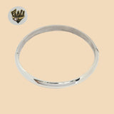 (2-0636-1) Plata de ley 925 - Brazalete liso clásico de 7 mm - 2,5"