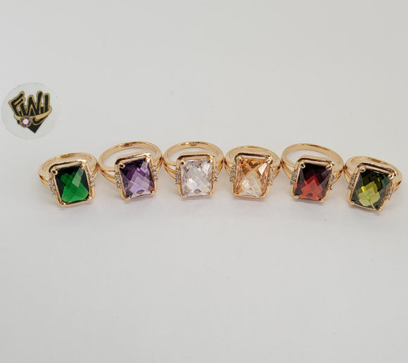 (1-3114) Gold Laminate - Color Crystal Ring - BGO - Fantasy World Jewelry