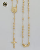 (1-3359) Gold Laminate - 3.5mm Beads Rosary Necklace - 18'' - BGF. - Fantasy World Jewelry