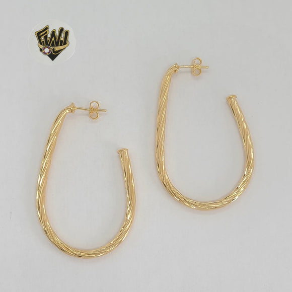 (1-2975) Gold Laminate - Twisted Half Hoops - BGF - Fantasy World Jewelry