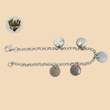 (2-0461) 925 Sterling Silver - 3.6mm Rolo Link Charms Bracelet. - Fantasy World Jewelry