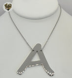 (MNECK-01) Stainless Steel - 2mm Rolo Link Letter Necklace - 20". - Fantasy World Jewelry