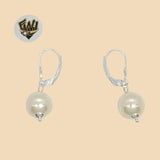 (2-3171) 925 Sterling Silver - Pearl Dangle Earrings. - Fantasy World Jewelry