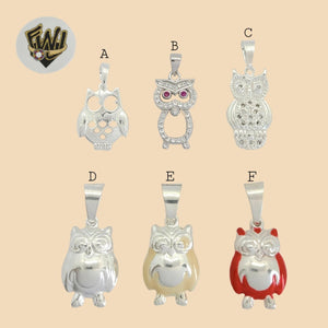 (2-1399) 925 Sterling Silver - Owl Pendants. - Fantasy World Jewelry