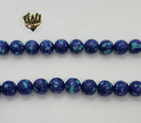 (MBEAD-20) 10mm Lapiz Azul Bead - Round - Fantasy World Jewelry
