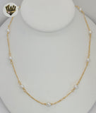 (1-3902-D) Gold Laminate - 6mm Pearls Necklace - BGF