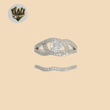 (2-5251) 925 Sterling Silver - Wedding Zircon Ring.