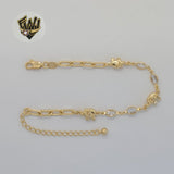 (1-0755-1) Laminado de oro - Pulsera de elefantes con eslabones de clip de papel de 4 mm - 7" - BGF