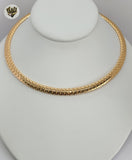 (1-6293) Gold Laminate - Rigid Snake Necklace - BGO - Fantasy World Jewelry