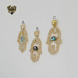 (1-2253) Gold Laminate - Hamsa Hand Pendants - BGF