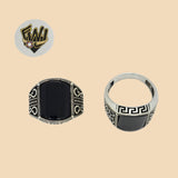 (2-5285) 925 Sterling Silver - Onyx Stone Men Ring - Fantasy World Jewelry