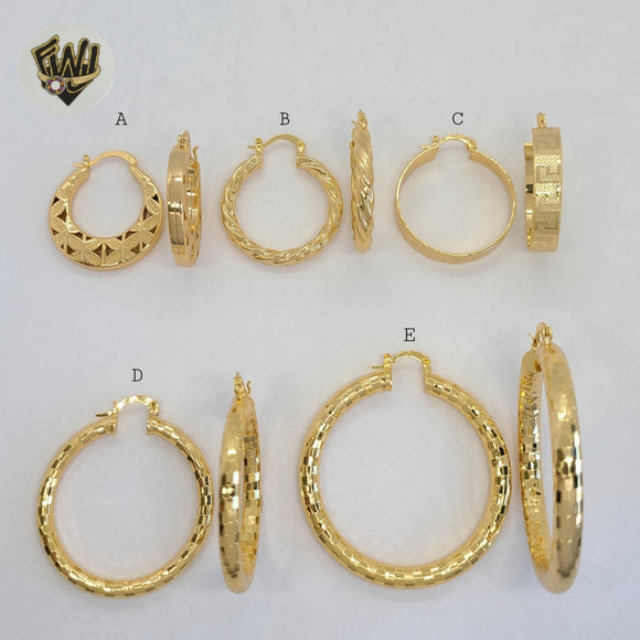 (1-2725) Gold Laminate Hoops - BGO - Fantasy World Jewelry