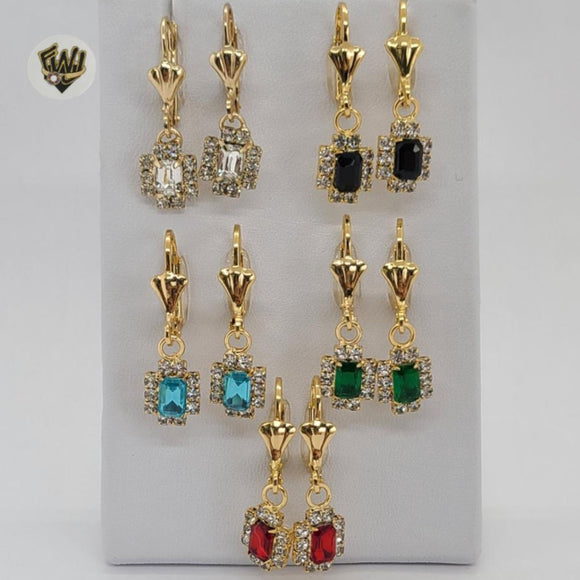 (1-1170-1) Gold Laminate - Zircon Earrings - BGO - Fantasy World Jewelry