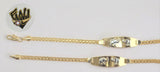(1-0568) Gold Laminate Bracelet- 3.5mm Bismarck Link Bracelet w/Plate -7.5''-BGF - Fantasy World Jewelry