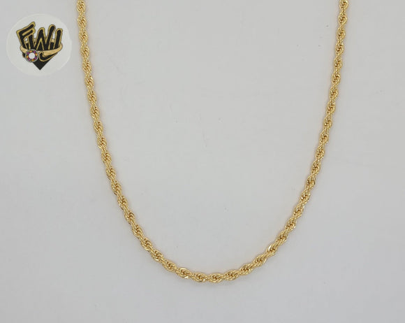 (1-1621) Gold Laminate - 3mm Rope Link Chain - BGF
