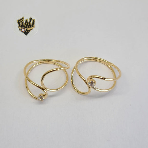 (1-3104-3) Gold Laminate - Double Ring w/Stone - BGF - Fantasy World Jewelry