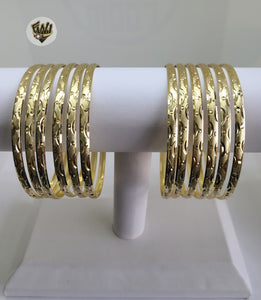(1-4010) Gold Laminate - 4mm D/C Bangles - Dozen - BGO - Fantasy World Jewelry
