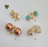 (1-1051) Gold Laminate Earrings - BGO - Fantasy World Jewelry