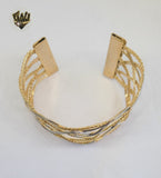 (1-4065) Gold Laminate - 47mm Two Tone Bangles - BGO - Fantasy World Jewelry