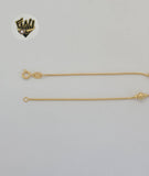 (1-6079) Gold Laminate - Box Link Adjustable Ball Necklace - BGF