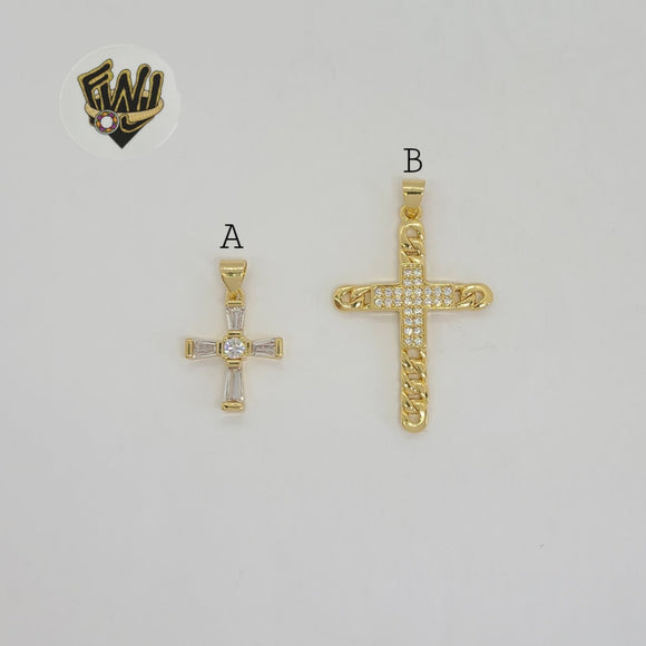 (1-2345-1) Gold Laminate - Cross Pendants - BGO