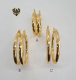 (1-2855) Gold Laminate - Plain Hoops - BGO - Fantasy World Jewelry