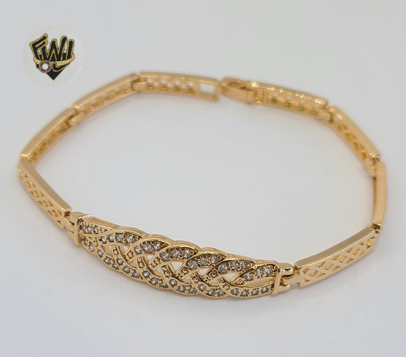 (1-60089) Gold Laminate - 4mm Zircon Bracelet - 7