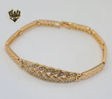 (1-60089) Gold Laminate - 4mm Zircon Bracelet - 7" - BGO - Fantasy World Jewelry