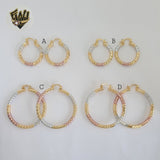 (1-2762) Gold Laminate - Three Tones Hoops - BGO