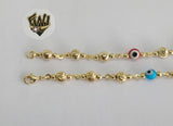 (1-0139) Gold Laminate - 5.5mm Balls and Eyes Anklets - 10" - BGO - Fantasy World Jewelry