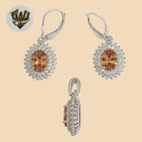 (2-6319) 925 Sterling Silver - Zircon Set. - Fantasy World Jewelry