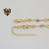(1-0648) Gold Laminate - 5mm Multicolor Bracelet - 7" - BGF - Fantasy World Jewelry