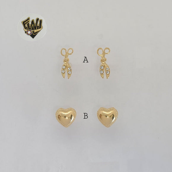 (1-1022) Gold Laminate - Stud Earrings - BGF