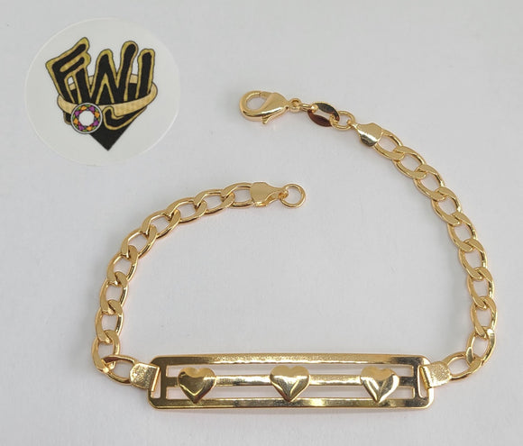 (1-0466) Gold Laminate Bracelet - 5mm Curb Link w/ Plate  - 7.5