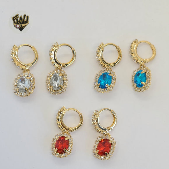 (1-1205-A) Gold Laminate - Zircon Stud Earrings - BGF - Fantasy World Jewelry