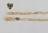 (1-0082) Gold Laminate - 3.5mm Paper Clip Anklet - 10" - BGF - Fantasy World Jewelry