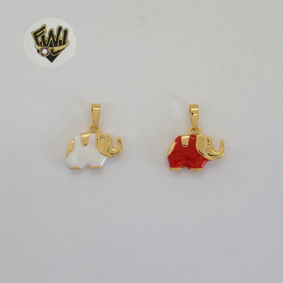 (1-2246-2) Gold Laminate - Elephants Pendants - BGO