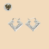 (2-4113) 925 Sterling Silver - Carved Chunky Hoops.