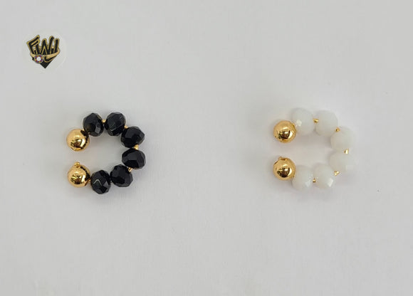 (1-2534) Gold Laminate - Stone Cuff Earrings - BGO - Fantasy World Jewelry