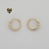 (1-2969) Gold Laminate - Zircon Flower Hoops - BGO - Fantasy World Jewelry
