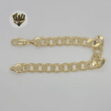 (1-60038) Gold Laminate - 10mm Curb Link Men Bracelet - 8.5" - BGF - Fantasy World Jewelry