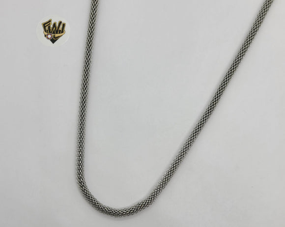 (4-3146) Stainless Steel - 4mm Round Link Chain. - Fantasy World Jewelry