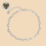 (2-0441) Plata de ley 925 - Pulsera de eslabones lunares de 5 mm.