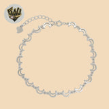 (2-0441) 925 Sterling Silver - 5mm Moon Link Bracelet.
