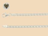 (2-0128) 925 Sterling Silver - 3mm Bismark Link Anklet - 10" - Fantasy World Jewelry