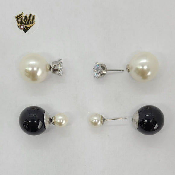 (4-2283) Stainless Steel - Double Earrings. - Fantasy World Jewelry