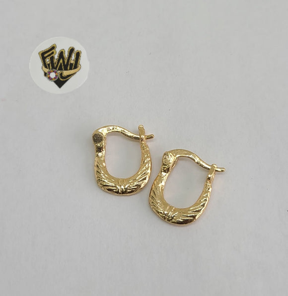 (1-2524-A) Gold Laminate - Hoops with Design - BGO - Fantasy World Jewelry