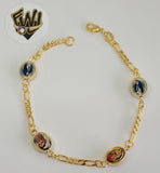 (1-0837-1) Gold Laminate -3mm Figaro Link Bracelet - 7.5" - BGO - Fantasy World Jewelry