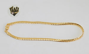 (1-0029) Gold Laminate - 4 mm Cuban Anklets - 10" - BGO - Fantasy World Jewelry